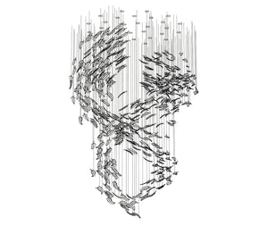 Galaxy Glass Feathers Flying Chandelier - view 31