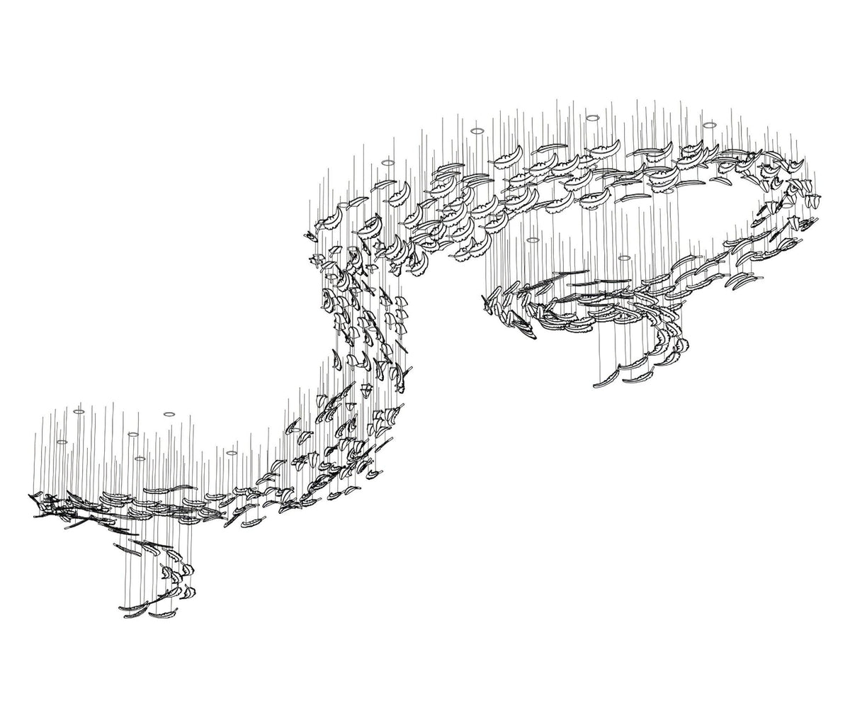 Galaxy Glass Feathers Flying Chandelier - view 33