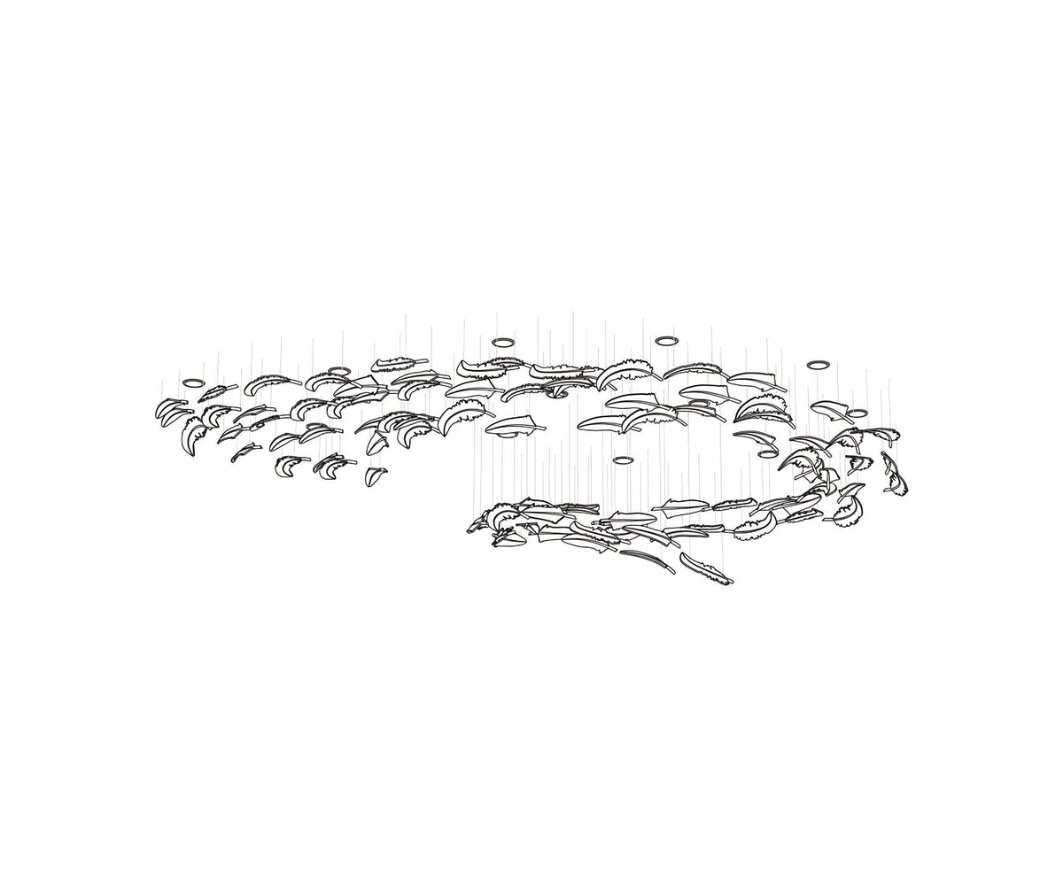 Galaxy Glass Feathers Flying Chandelier - view 34