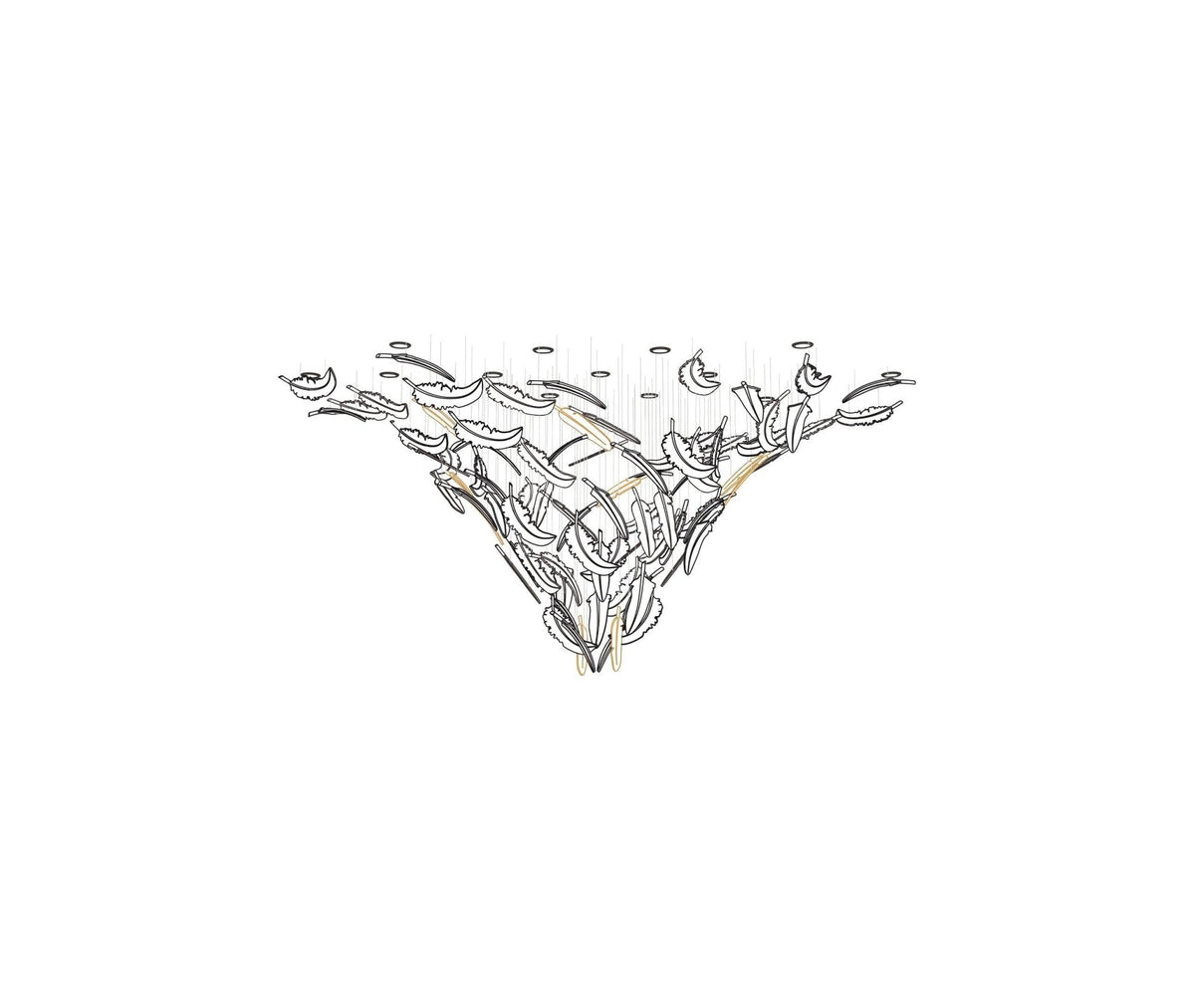 Galaxy Glass Feathers Flying Chandelier - view 36