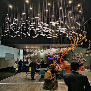 Glass Feathers Chandelier