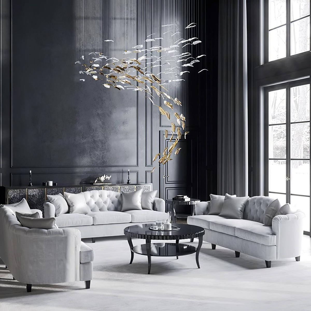 Galaxy Glass Feathers Flying Chandelier - view 3