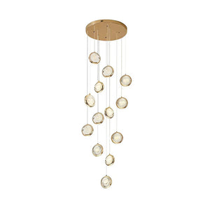 Global Crystal Cluster Adjustable Luxury Staircase Modern Long Chandelier - view 8