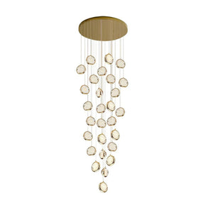 Global Crystal Cluster Adjustable Luxury Staircase Modern Long Chandelier - view 11