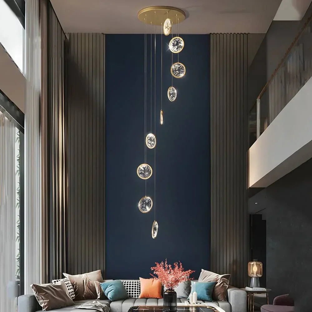 Gold Crystal Staircase Chandelier - view 8