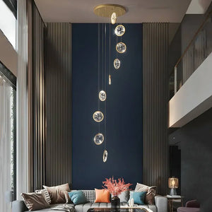 Gold Crystal Staircase Chandelier - view 8