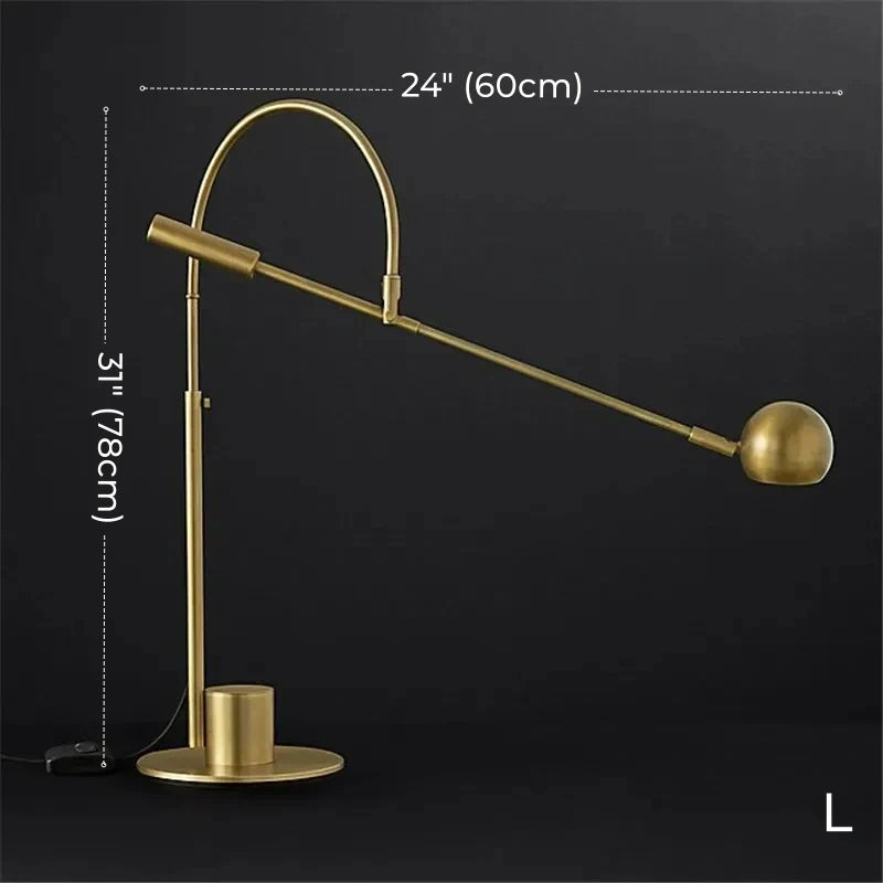 Cole Minimalist Metal Rotatable Table Lamp, Gold Black - view 28