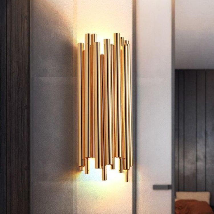 Golden Stainless Steel Wall Sconce 16 ", chandelier
