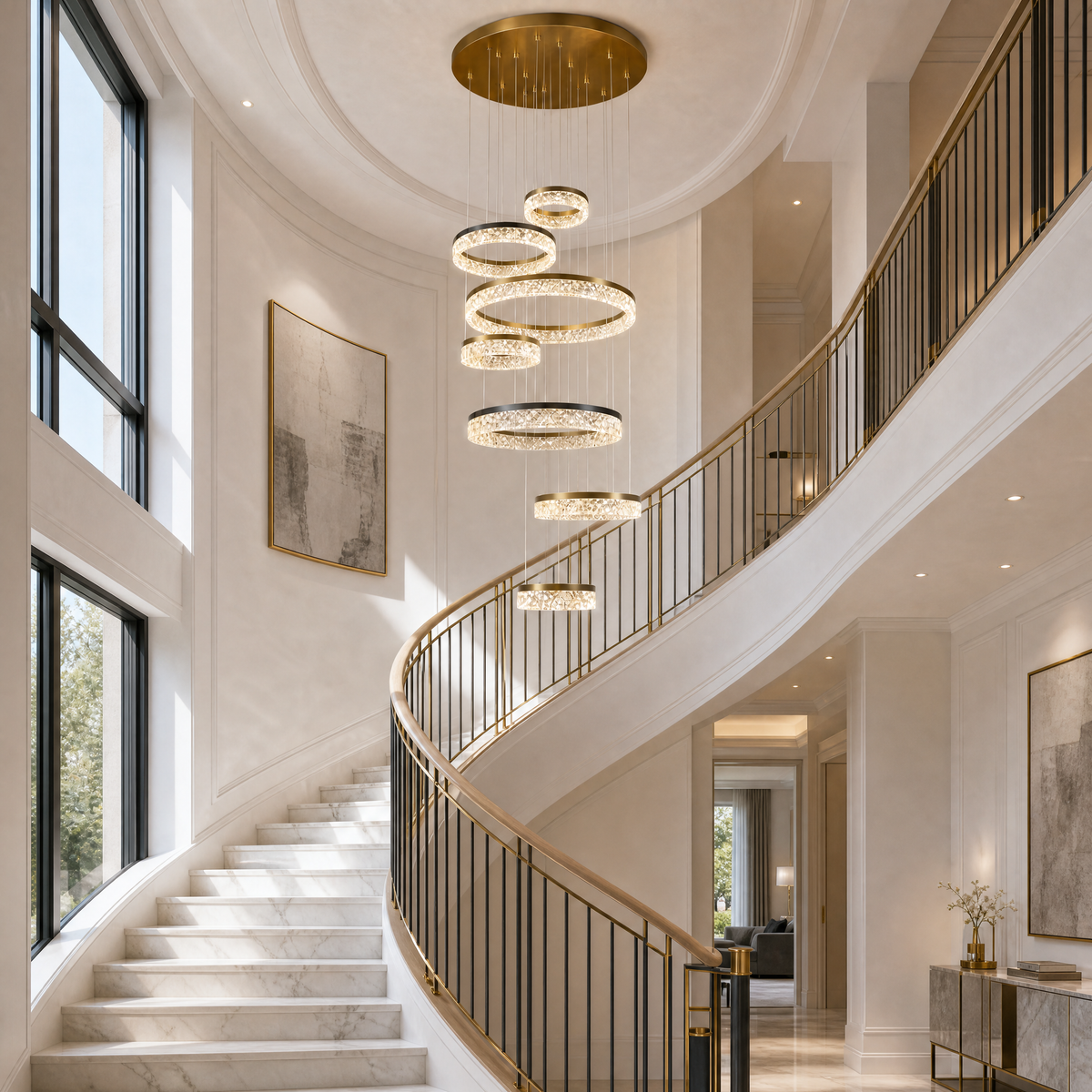 Guilin Landscape Modern Sculptural Ring Chandelier, crystal - view 6
