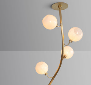 Modern Vertical Handcrafted Glass Globe Chandelier for High Ceilings - view 3