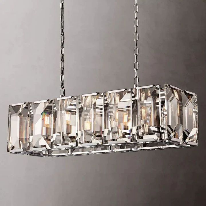 Aubrey  Crystal Rectangular Chandelier 42" - view 7