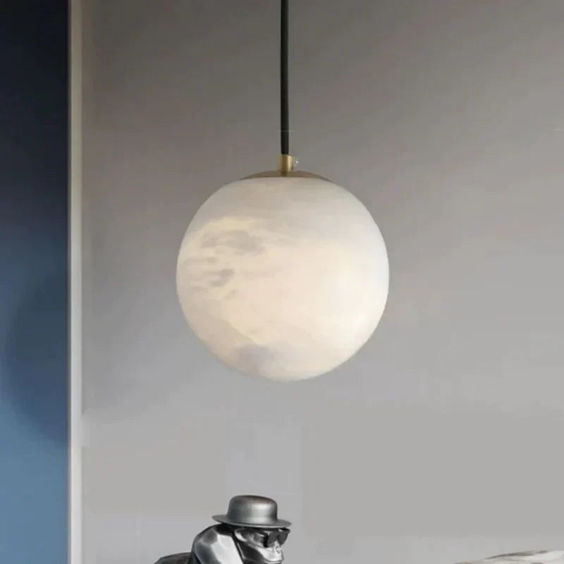 Theseus Alabaster Ball Pendant Light - view 2