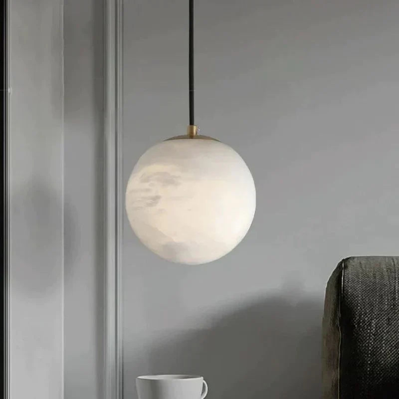 Theseus Alabaster Ball Pendant Light - view 3