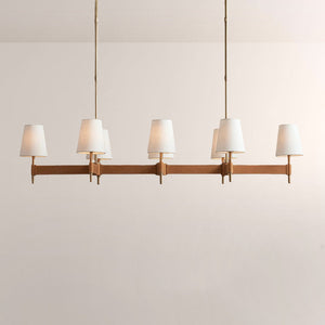 Haven Leather Brass Linear Chandelier - view 2