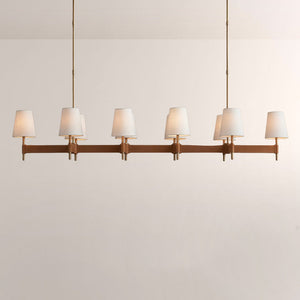 Haven Leather Brass Linear Chandelier - view 3