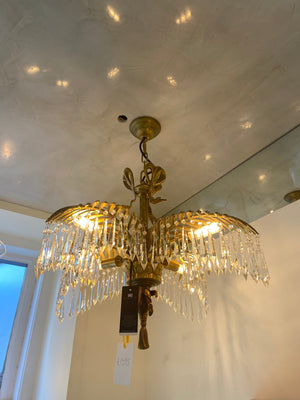 Ethereal S/L Modern Brass Chandelier Antique Brass/Glass)  (Ex-Display) - view 3