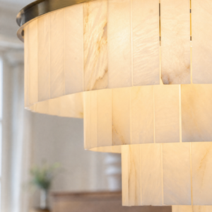 Hollis Modern Alabaster Dining Room Light, chandelier - view 3