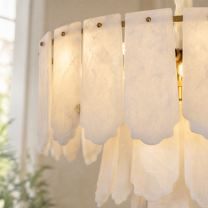 Hollis Modern Alabaster Round Pendant Light, chandelier - view 5