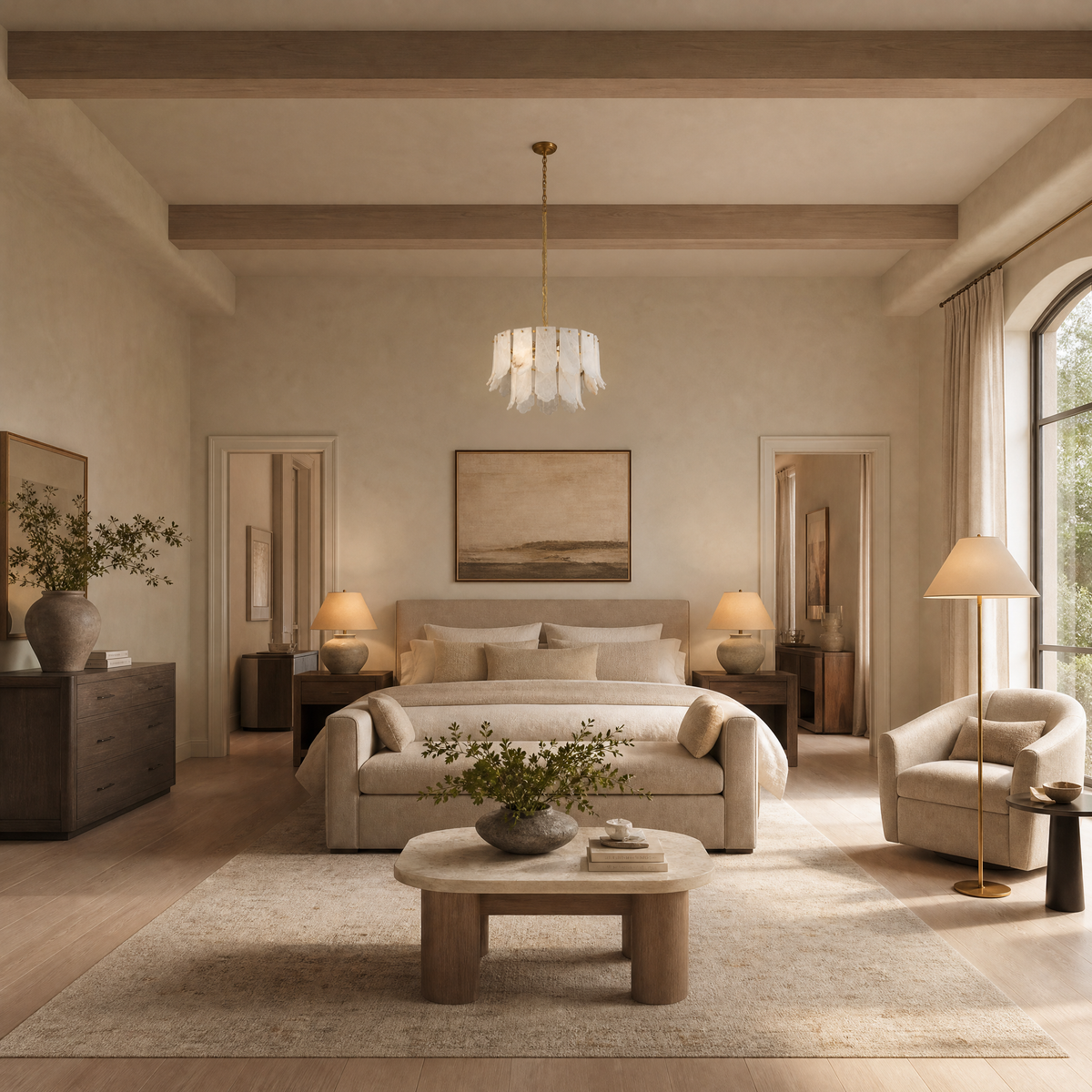 Hollis Modern Alabaster Round Pendant Light, chandelier - view 4