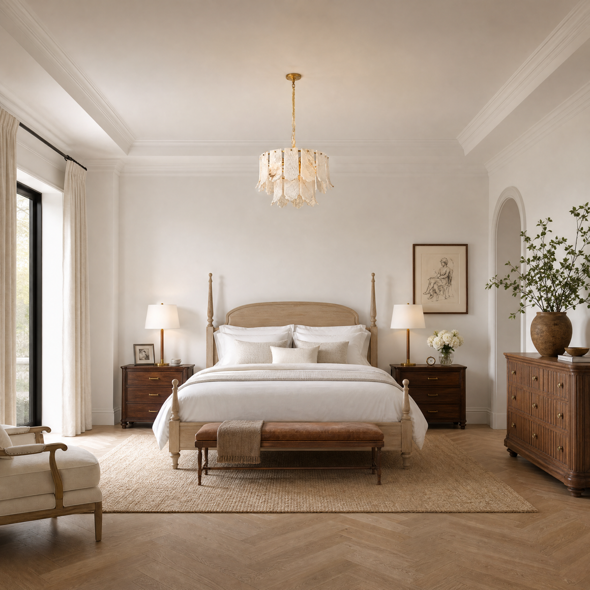 Hollis Modern Alabaster Round Pendant Light, chandelier - view 8