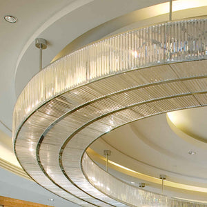 Hotel lobby large circle chandelier, K9 crystal - view 2