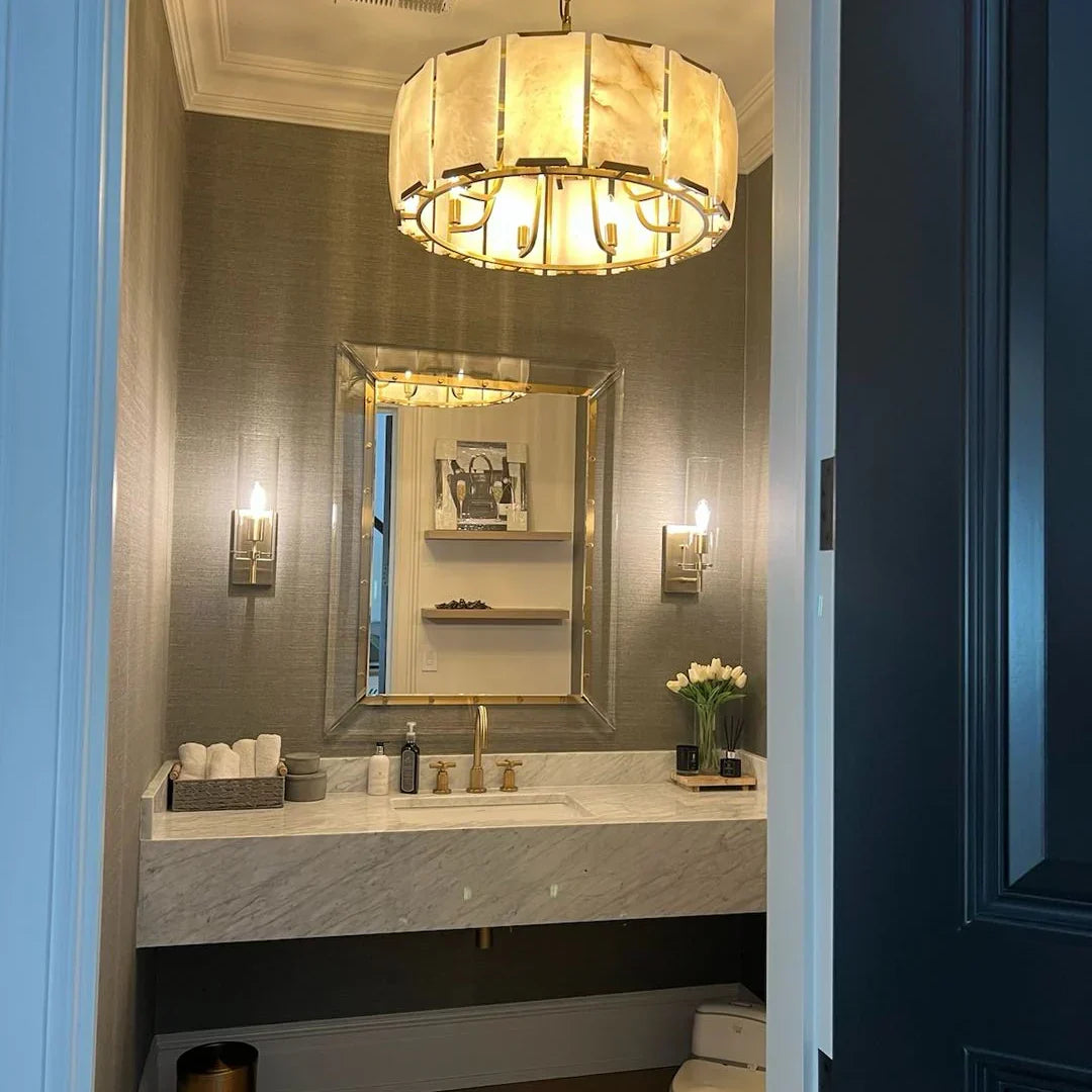 Aubrey Calcite Round Chandelier 43" - view 5