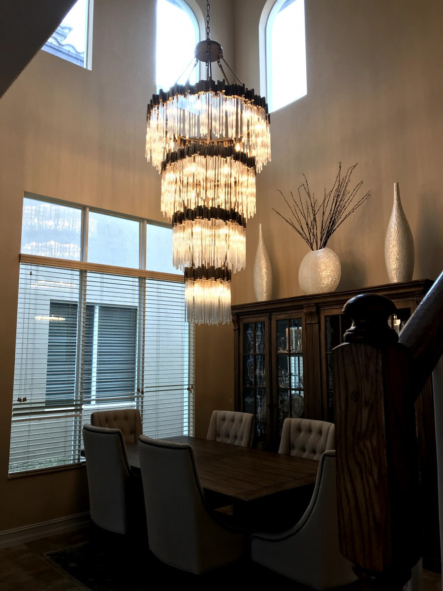 Large Elegant Multi-layers Glam Glass Chandelier for High-ceiling Staircase/Entryway/Living/meeting Room - view 5
