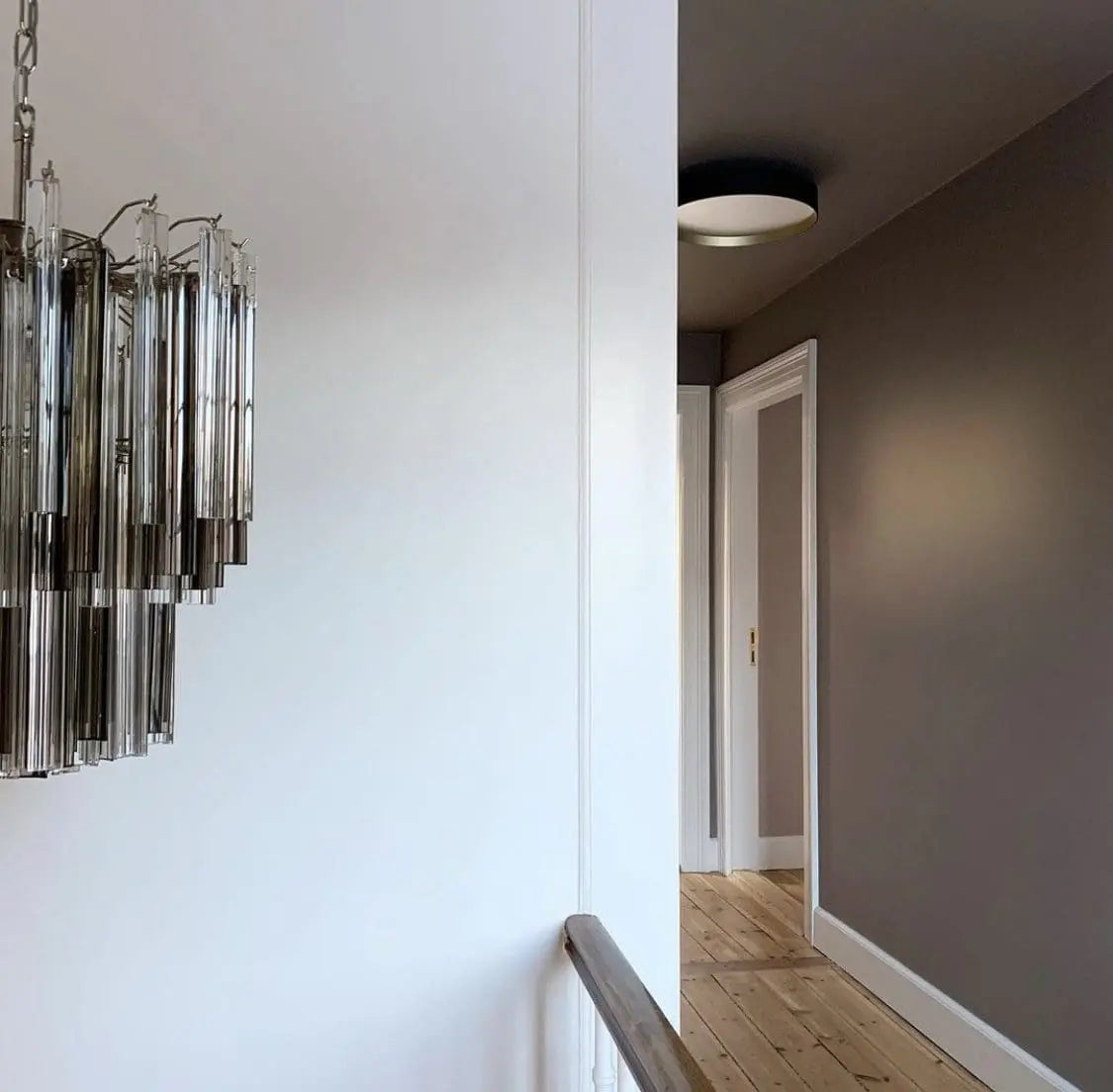 Murano-Style Chandelier – 107 prisms – Smoked/Transparent