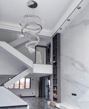 Modern Front Entryway Chandelier 3/4/5/6/7 Rings Crystal Gold/ Chrome Finish Ceiling Lamp - view 9