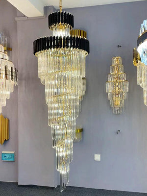 Spiral Crystal Chandelier For Foyer/ Staircase - view 13