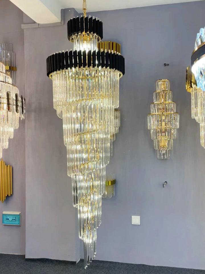 Spiral Crystal Chandelier For Foyer/ Staircase - view 13