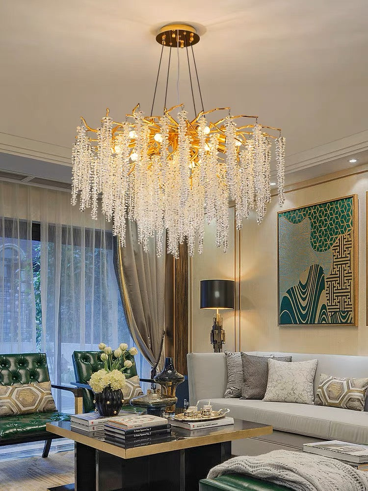 Elegant Crystal Icicle Chandelier in Branch Style for Dining Table Use - view 15