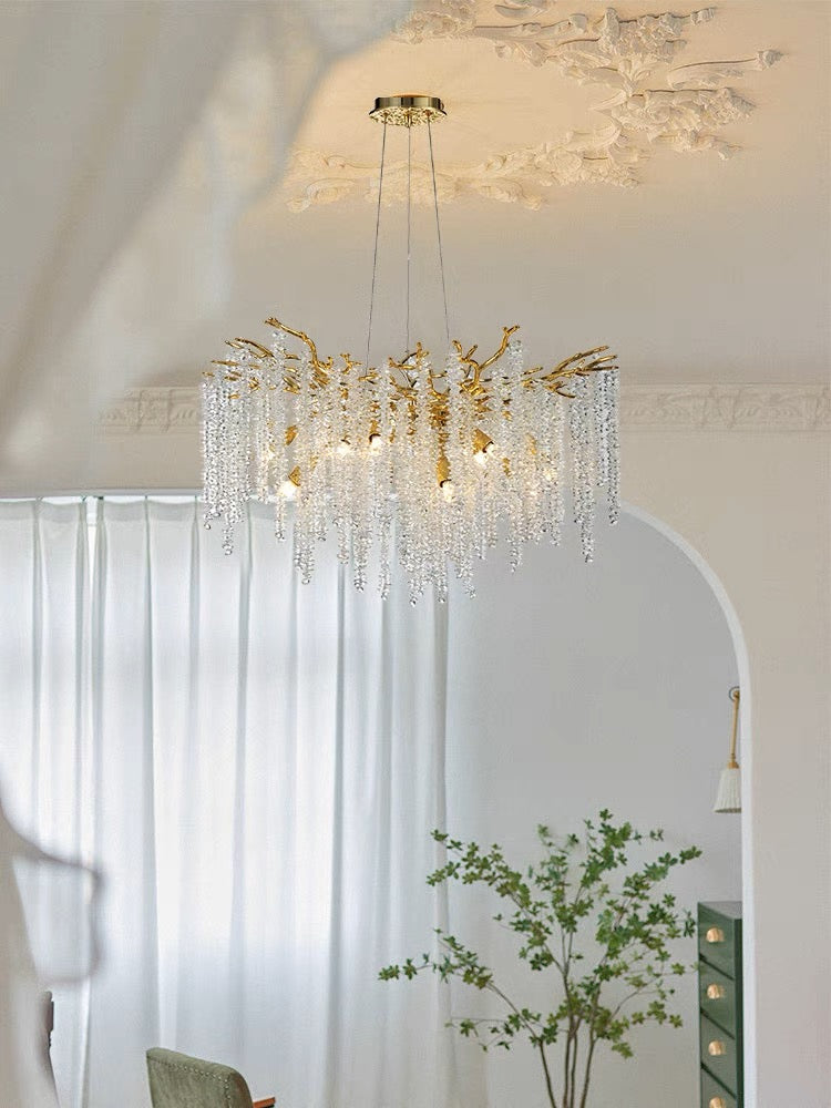 Elegant Crystal Icicle Chandelier in Branch Style for Dining Table Use - view 16
