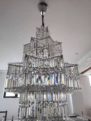 Luxury Plaza Multi-Tier Crystal Chandelier for High Ceilings/Hotel Hall / 2 Story Foyer