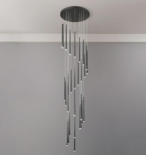 Minimalism Foyer Staircase Chandelier Ceiling Pendant Lighting Fixture For Living Room Entryway In Gold/ Black Finish - view 15