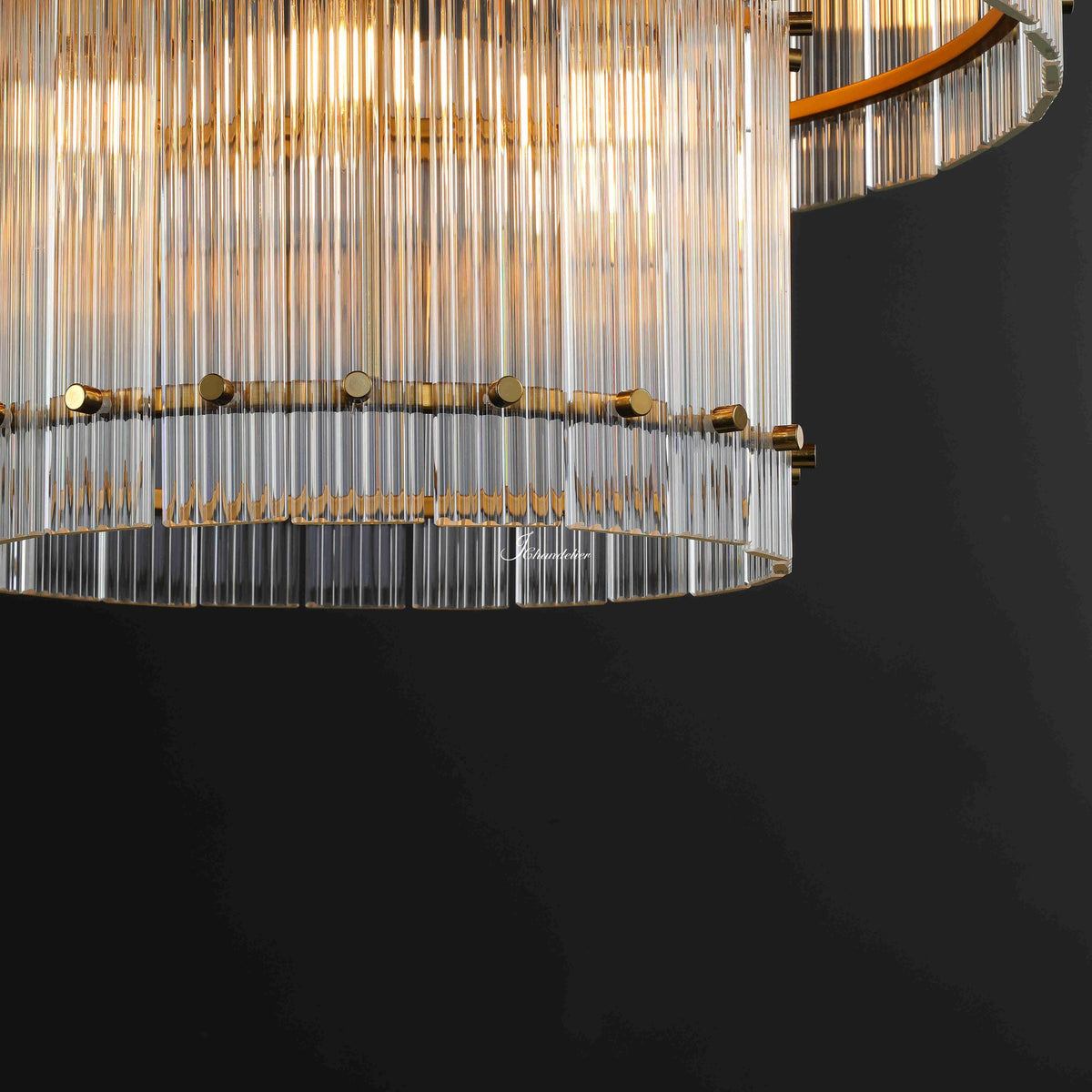 Sienna Marcus 2-Tier Glass Round Chandelier 22", steel two-tier - view 7