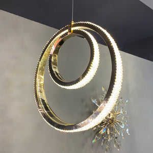Anna Crystal Rings Foyer Pendant Chandelier - view 3