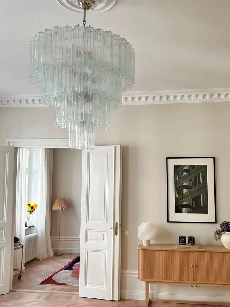 Murano-Style Chandelier – 78 tubes – Transparent