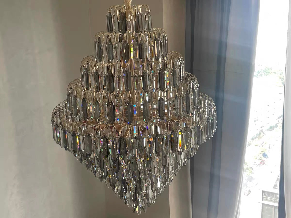 Extra Large Foyer Decorative Crystal Lighting Fixture Living Room Crystal Chandelier For Entryway Staircase - view 5