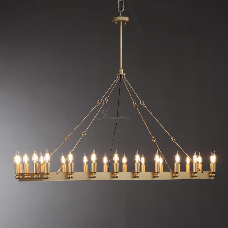 Celestine Vintage Candelabra Rectangular Chandelier