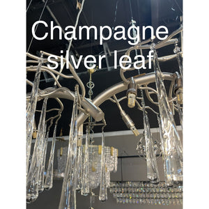 Lukas Oval Branching Brass Linear Teardrop Chandelier - view 15