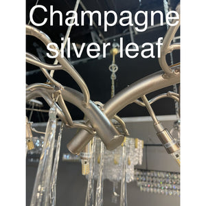 Lukas Oval Branching Brass Linear Teardrop Chandelier - view 14