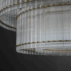 Sienna Marcus 2-Tier Glass Round Chandelier 60", steel two-tier - view 6