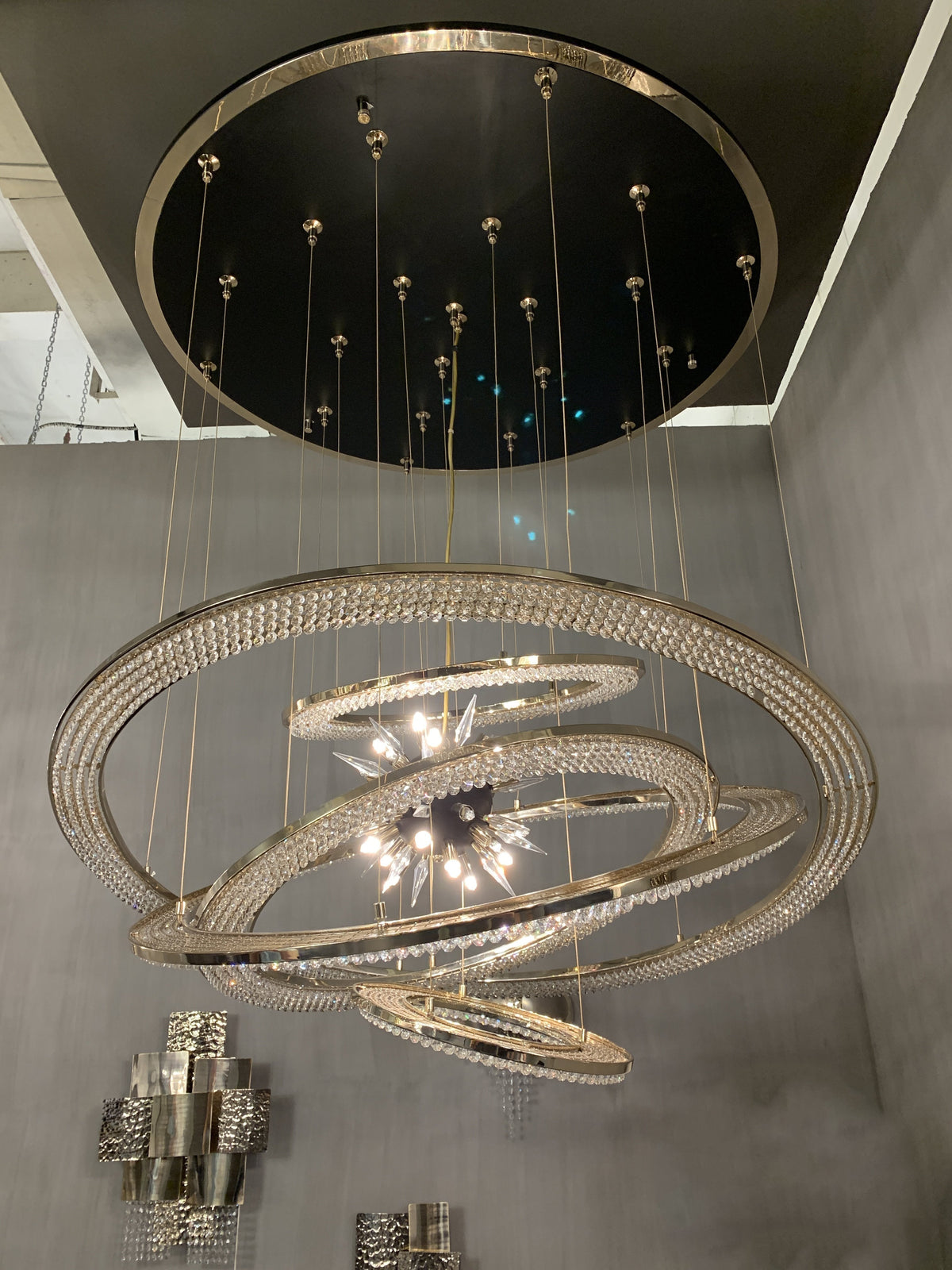 Aleron Crystal Ring Sputnik Chandelier, K9 crystal - view 6