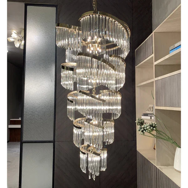 Louis Flower 5-Tier Crystal Round Chandelier