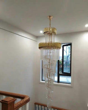 Spiral Crystal Chandelier For Foyer/ Staircase - view 15
