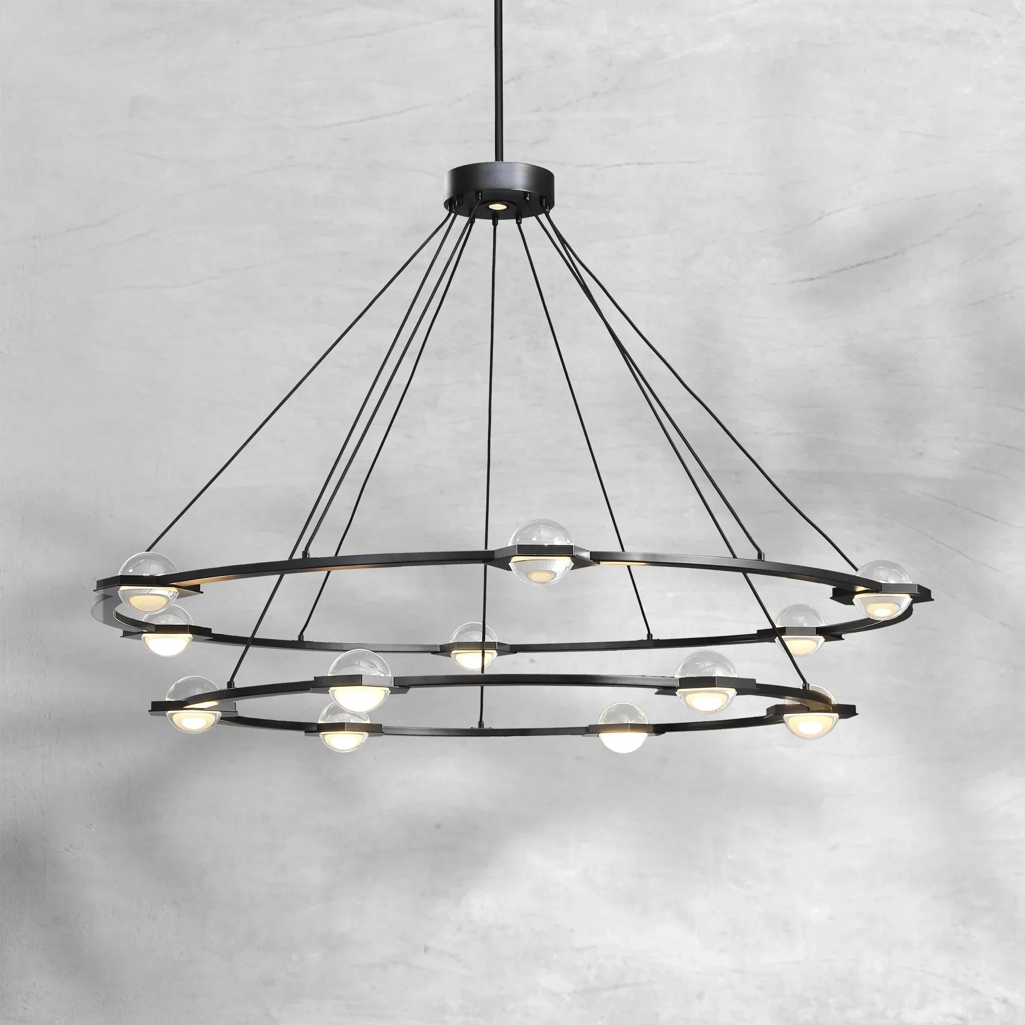 Eclatamt Two-Tier Round Chandelier 48" 60"