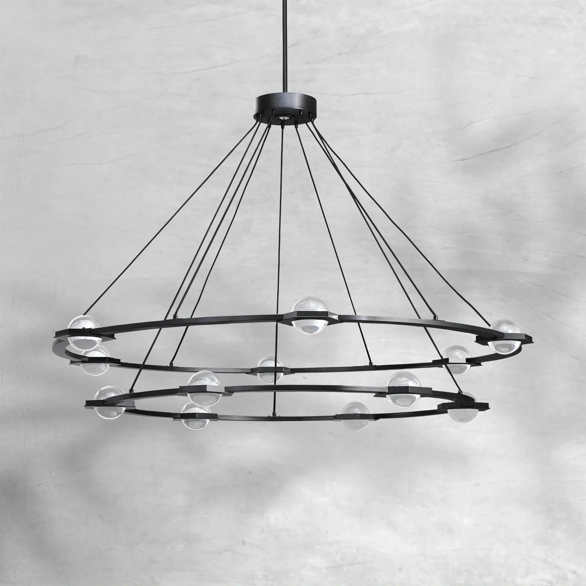 Eclatamt Two-Tier Round Chandelier 48" 60"