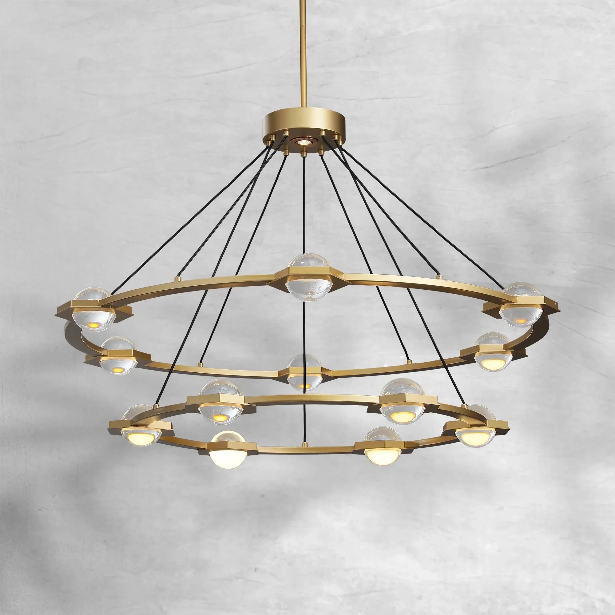 Eldric Two-Tier Round Chandelier 48" 60"