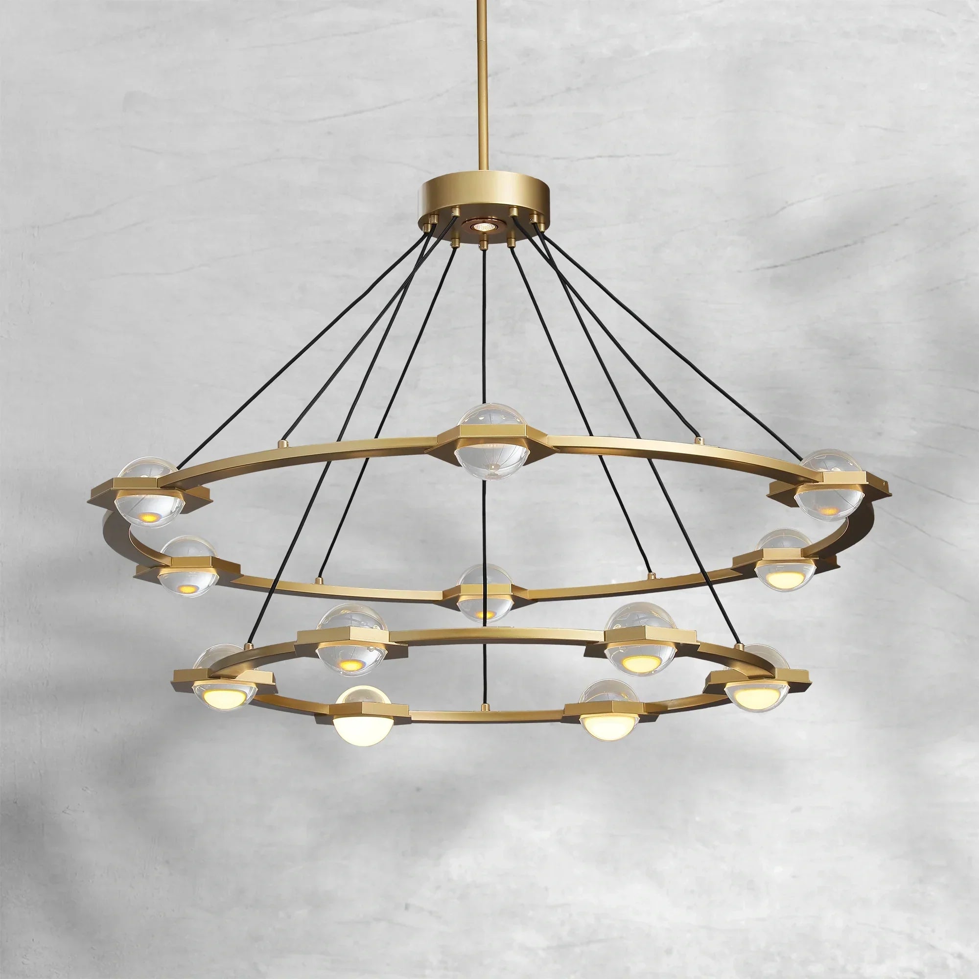 Eclatamt Two-Tier Round Chandelier 48" 60"